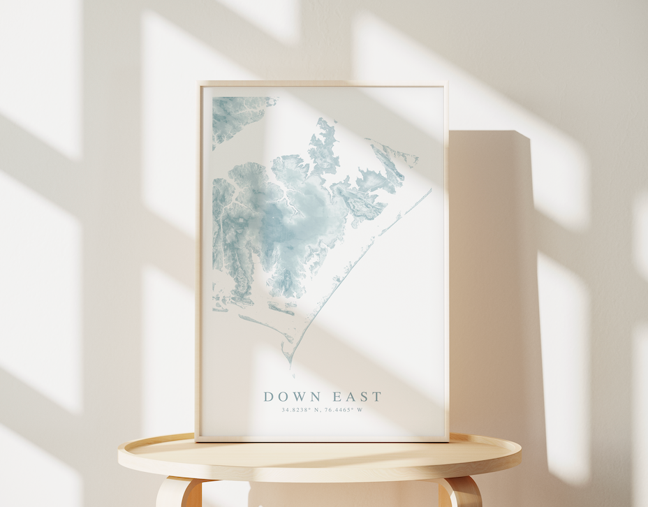 Down East NC Map Print