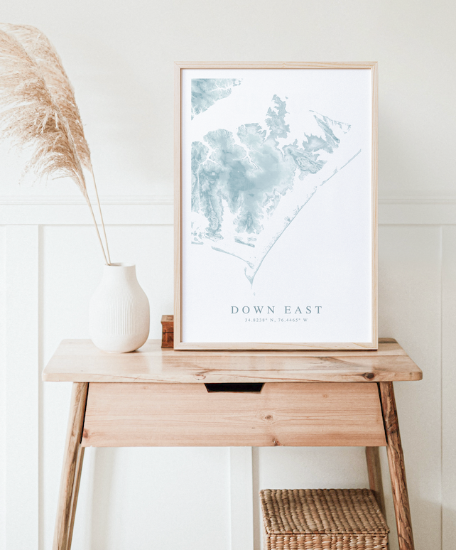 Down East NC Map Print