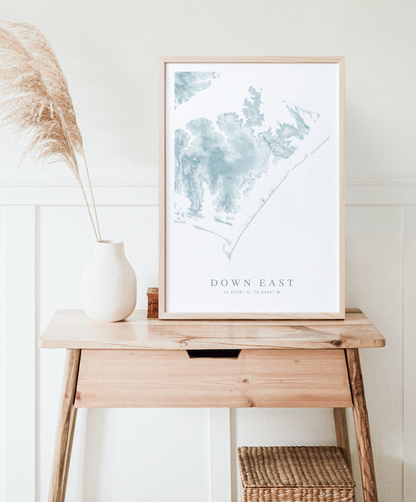 Down East NC Map Print