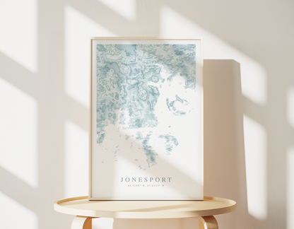 Jonesport Map Print