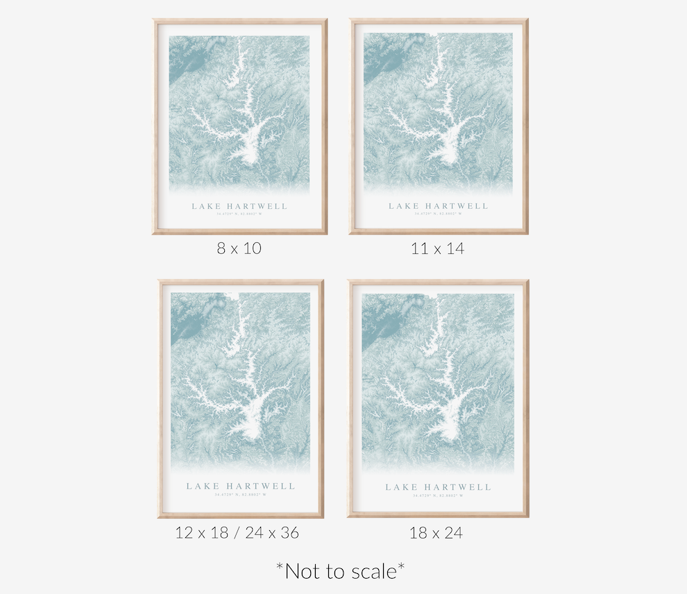 Lake Hartwell Map Print
