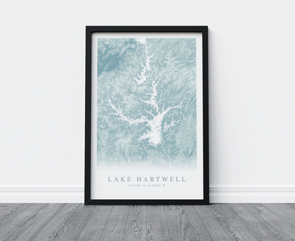 Lake Hartwell Map Print