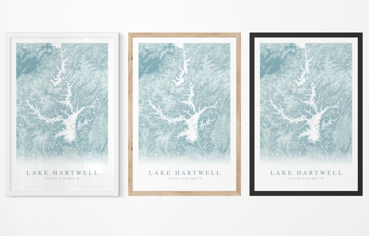 Lake Hartwell Map Print