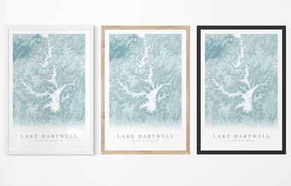 Lake Hartwell Map Print