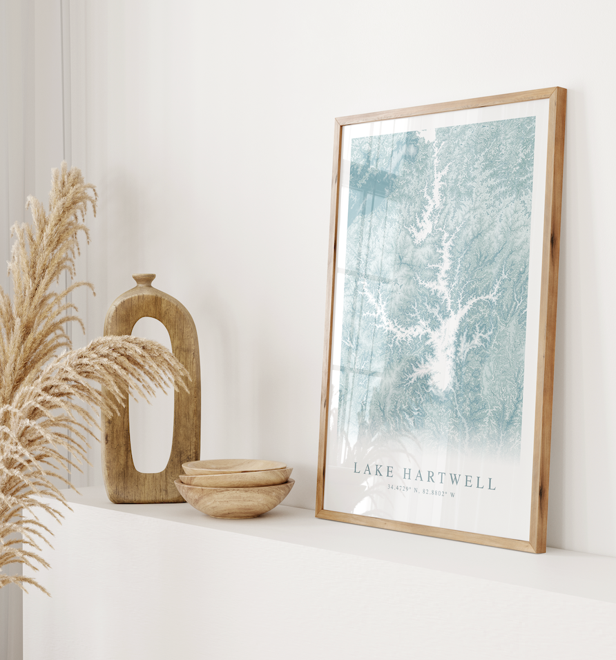 Lake Hartwell Map Print