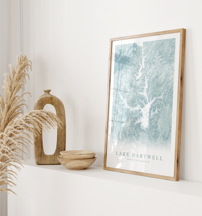Lake Hartwell Map Print