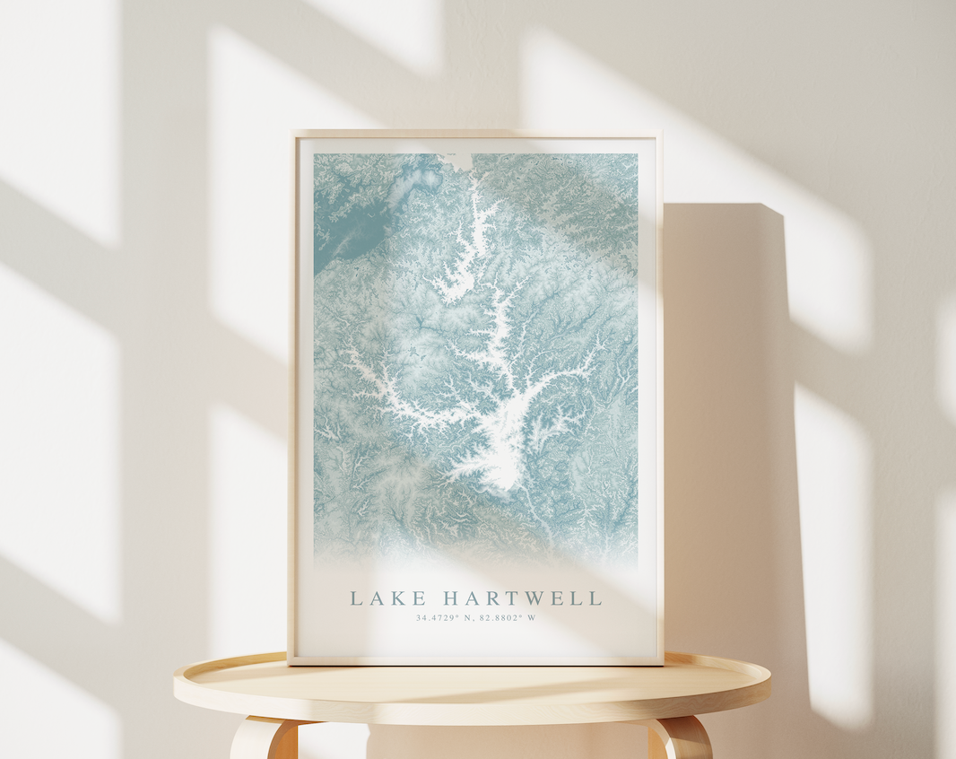 Lake Hartwell Map Print