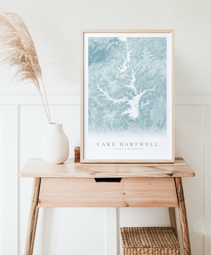 Lake Hartwell Map Print