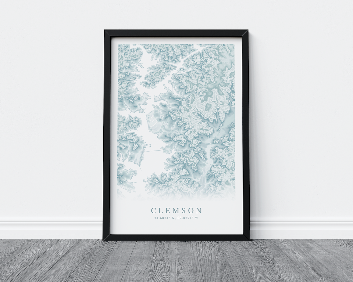 Clemson Map Print