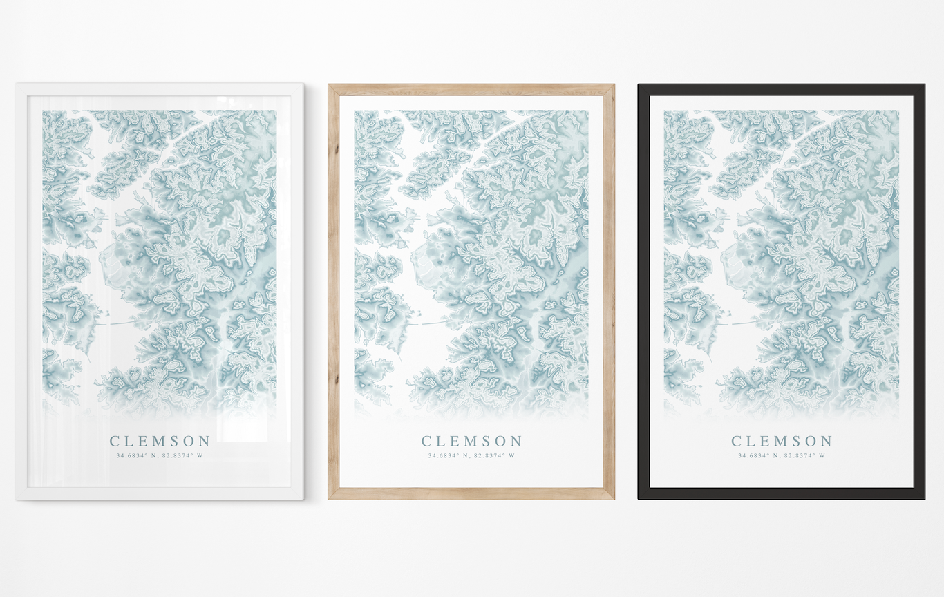 Clemson Map Print