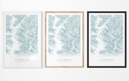 Clemson Map Print