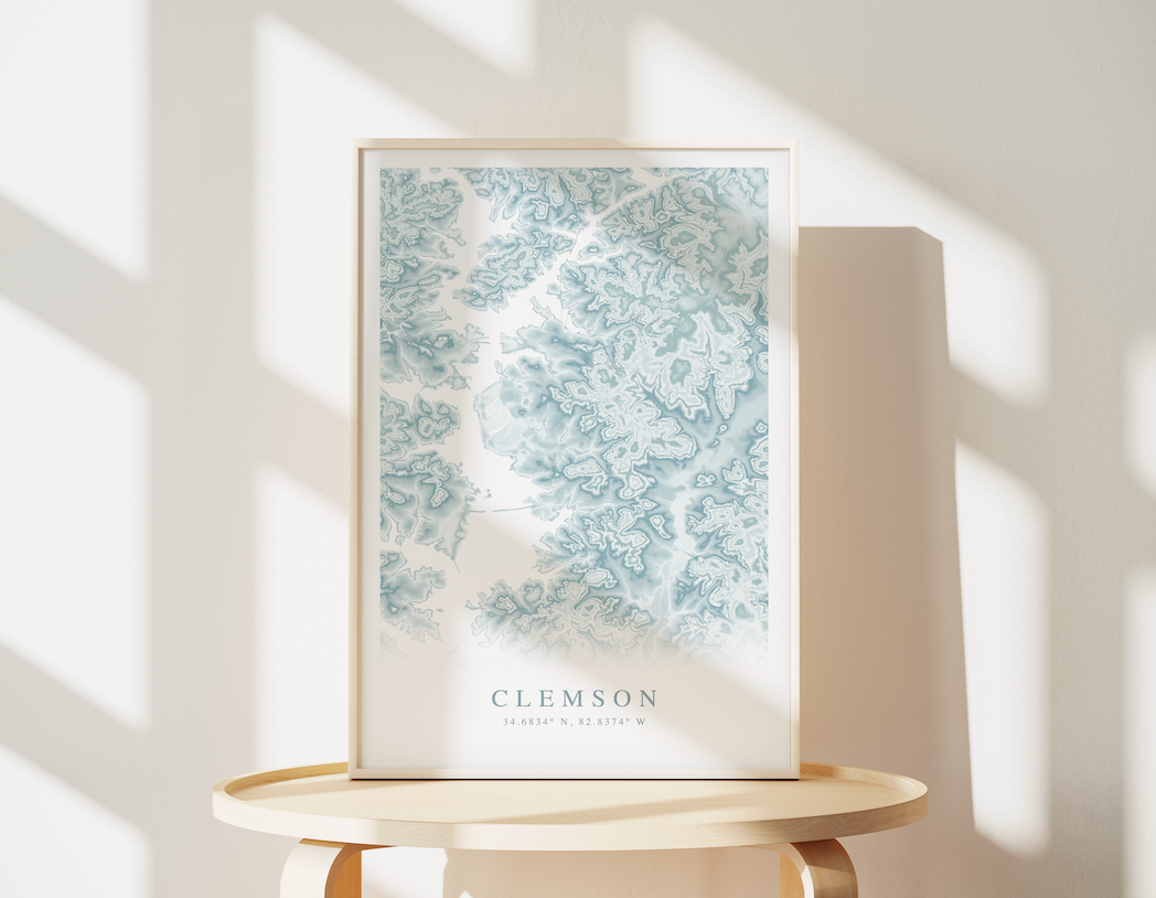 Clemson Map Print