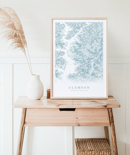 Clemson Map Print