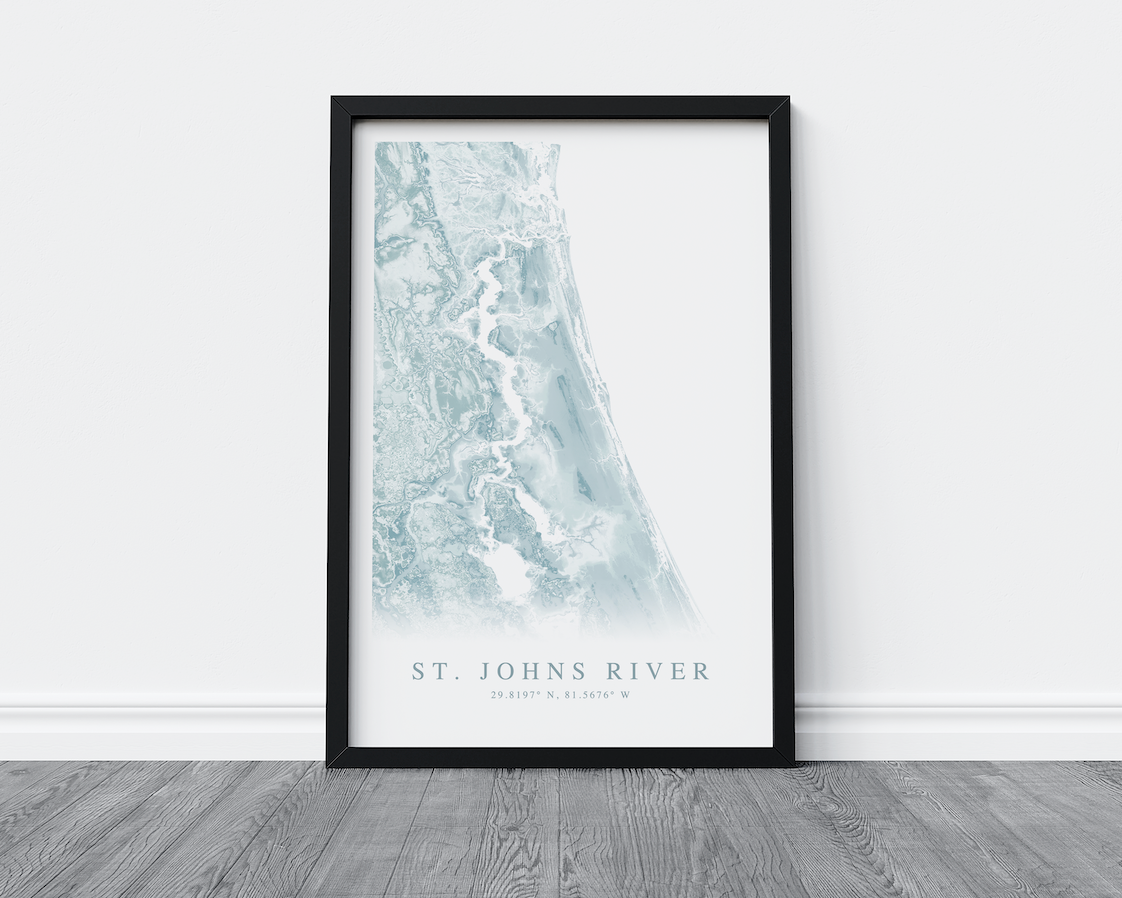 St. Johns River FL Map Print