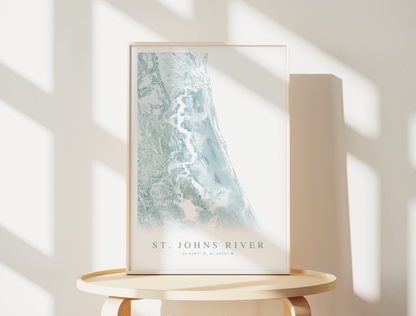 St. Johns River FL Map Print