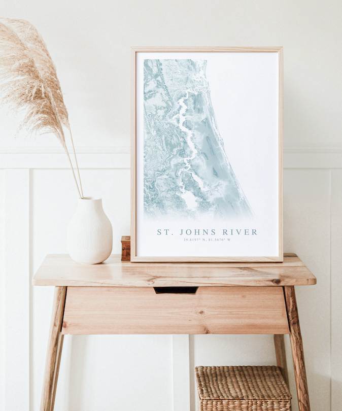 St. Johns River FL Map Print