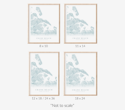 Crane Beach Map Print