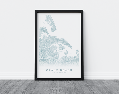 Crane Beach Map Print