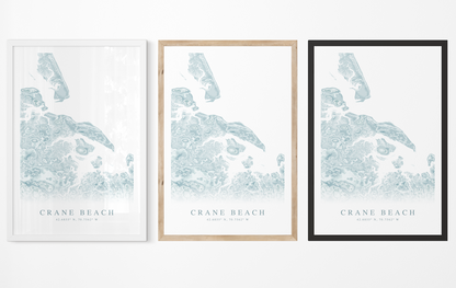 Crane Beach Map Print