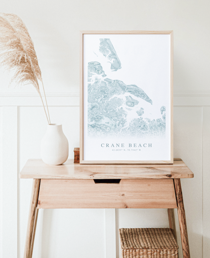 Crane Beach Map Print