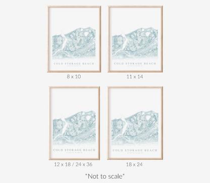 Cold Storage Beach Map Print