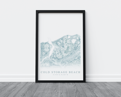 Cold Storage Beach Map Print