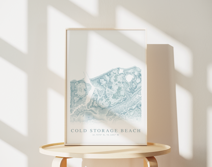 Cold Storage Beach Map Print