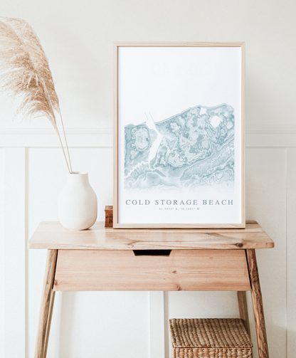 Cold Storage Beach Map Print