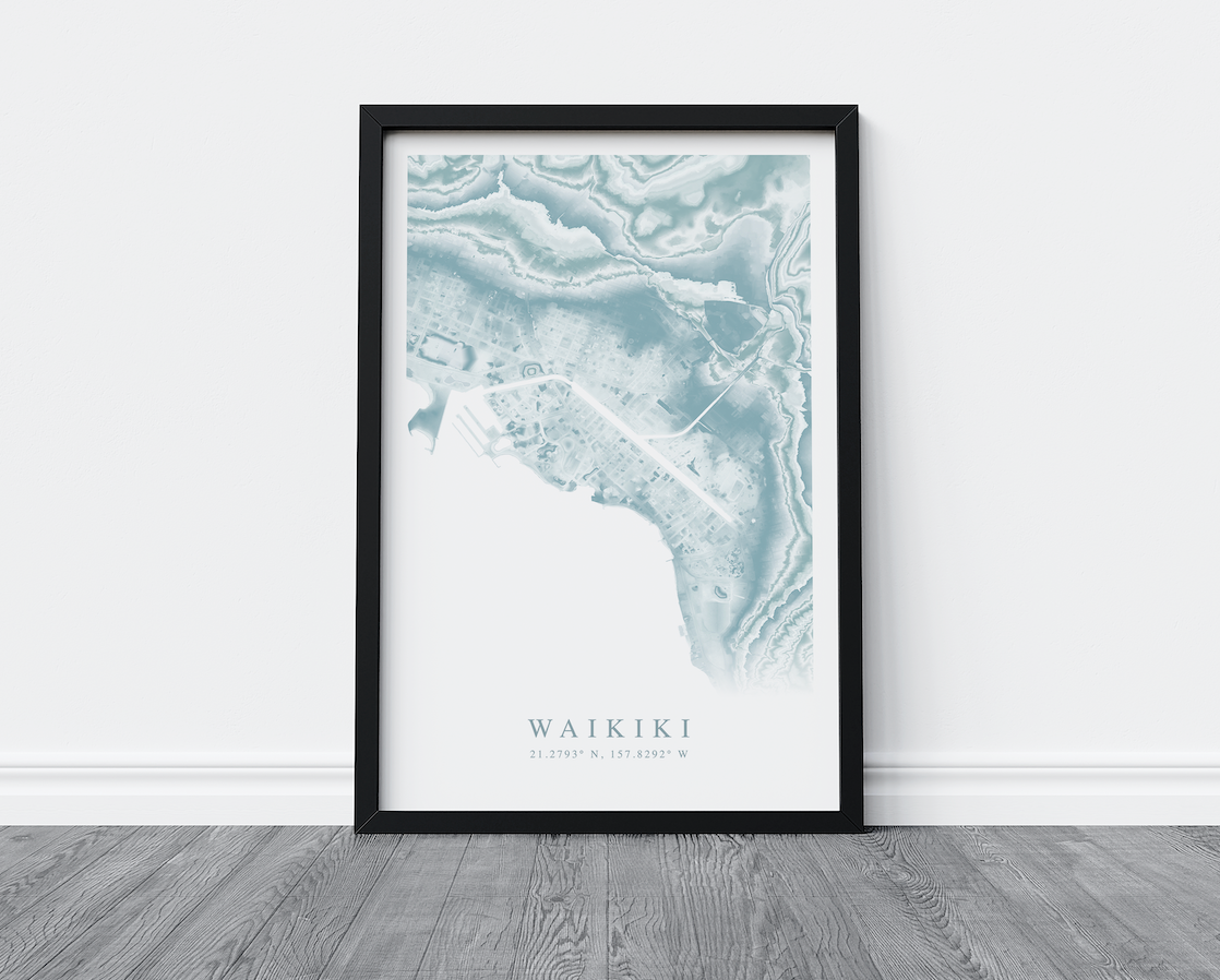 Waikiki Map Print