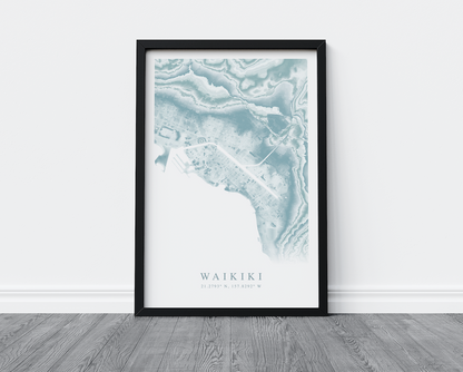 Waikiki Map Print