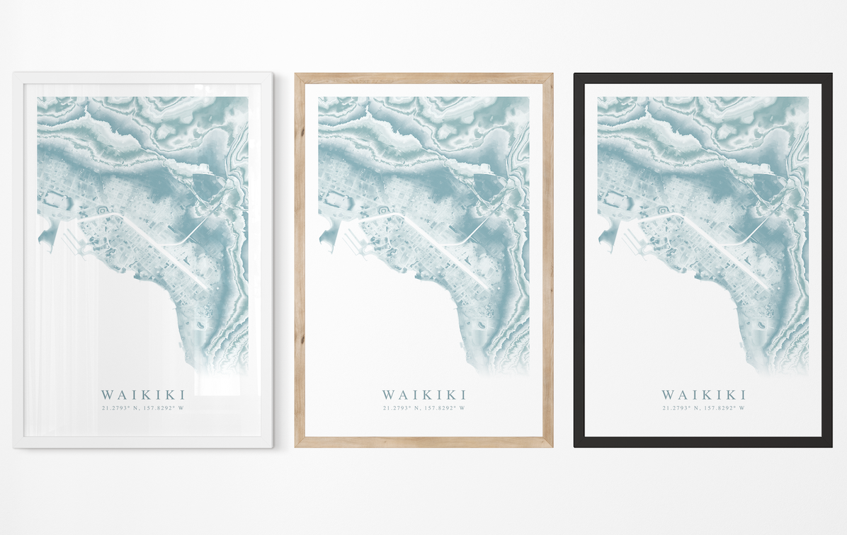 Waikiki Map Print