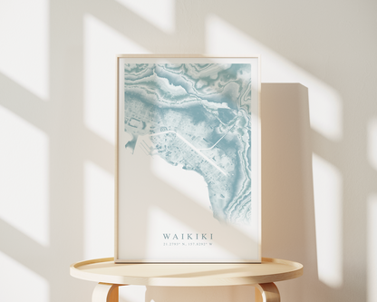 Waikiki Map Print