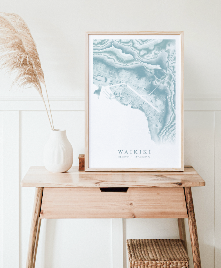 Waikiki Map Print