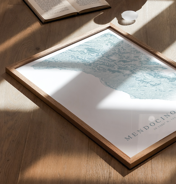 Mendocino Coast Map Print