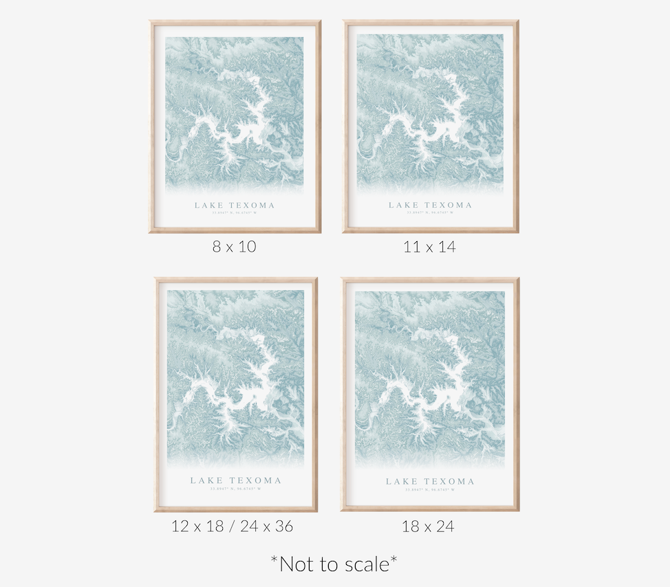 Lake Texoma Map Print