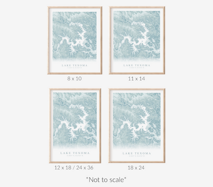 Lake Texoma Map Print