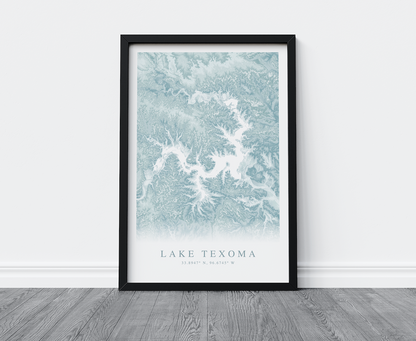 Lake Texoma Map Print