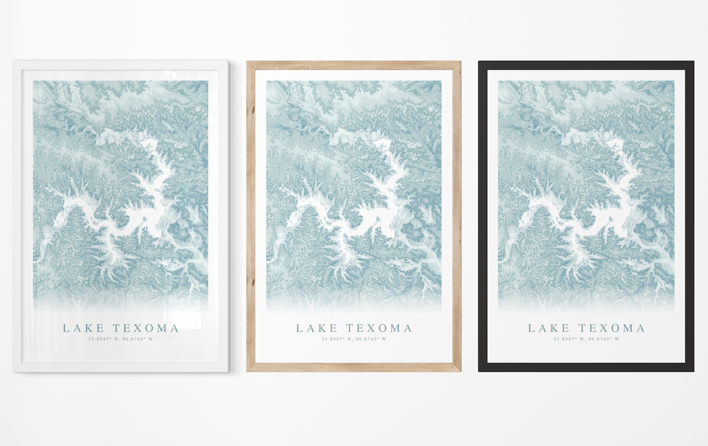 Lake Texoma Map Print