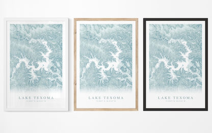 Lake Texoma Map Print