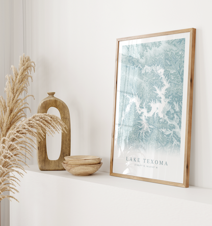 Lake Texoma Map Print