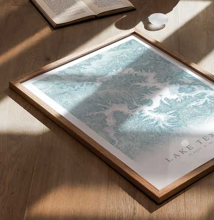 Lake Texoma Map Print