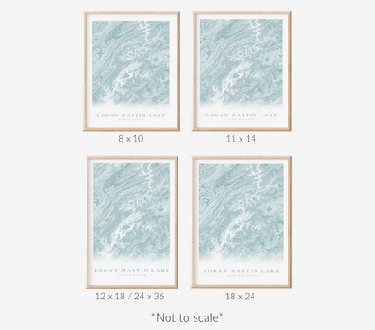 Logan Martin Lake Map Print