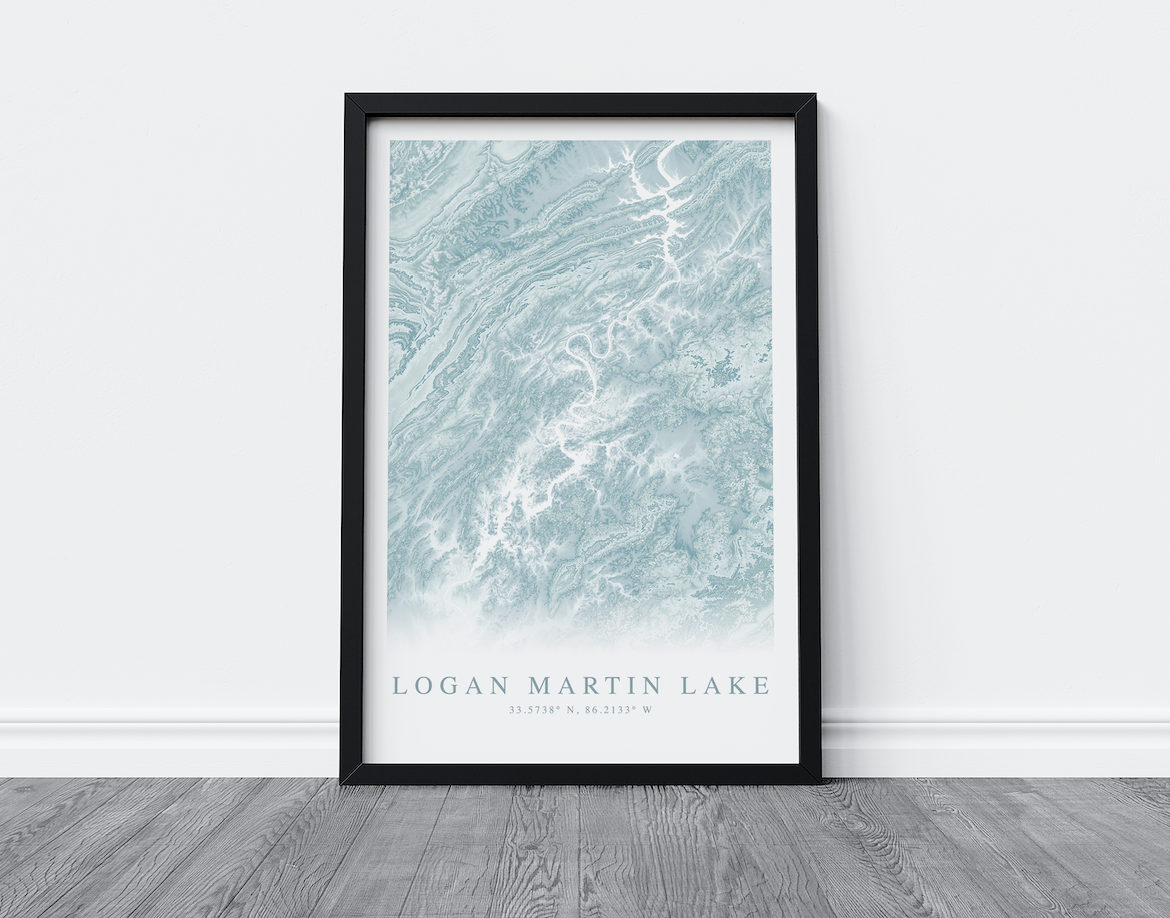 Logan Martin Lake Map Print