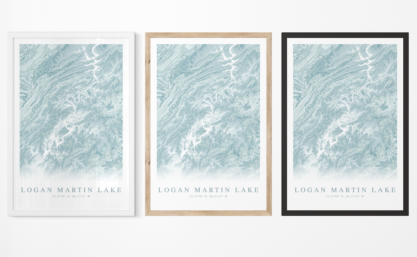 Logan Martin Lake Map Print