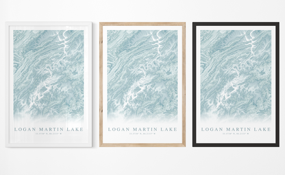 Logan Martin Lake Map Print