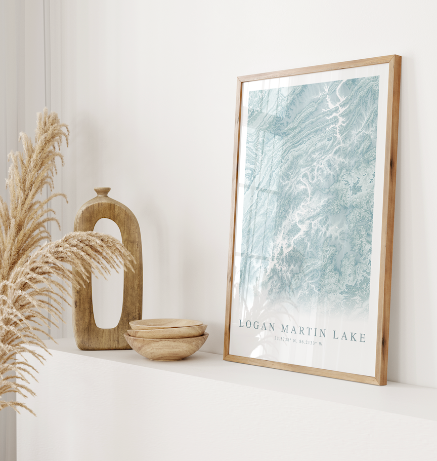 Logan Martin Lake Map Print