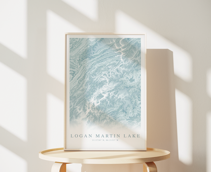 Logan Martin Lake Map Print