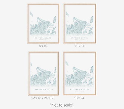Coffins Beach Map Print