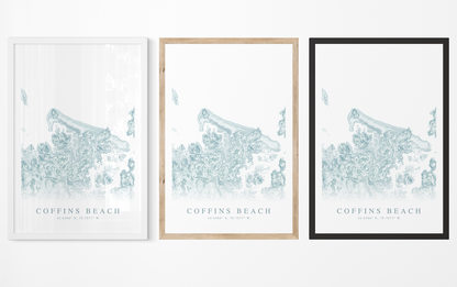 Coffins Beach Map Print
