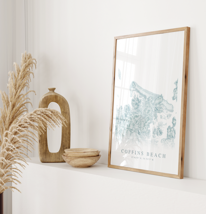 Coffins Beach Map Print